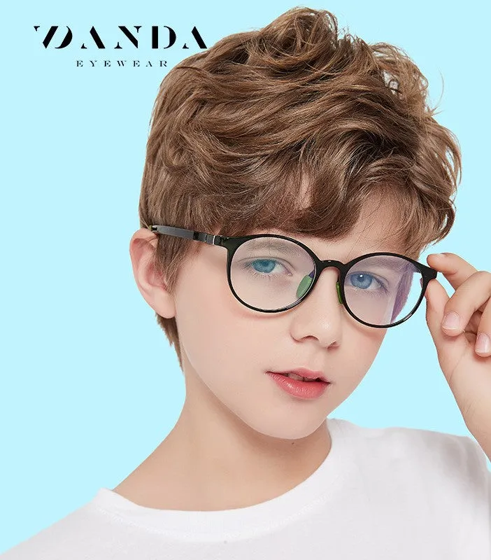 New TR90 children's anti-blue light glasses for boys and girls, fashionable flat glasses 5108 mobile phone goggles