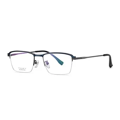 Ralferty Men's Semi Rim Square Acetate Titanium Eyeglasses D2033t