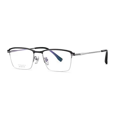 Ralferty Men's Semi Rim Square Acetate Titanium Eyeglasses D2033t