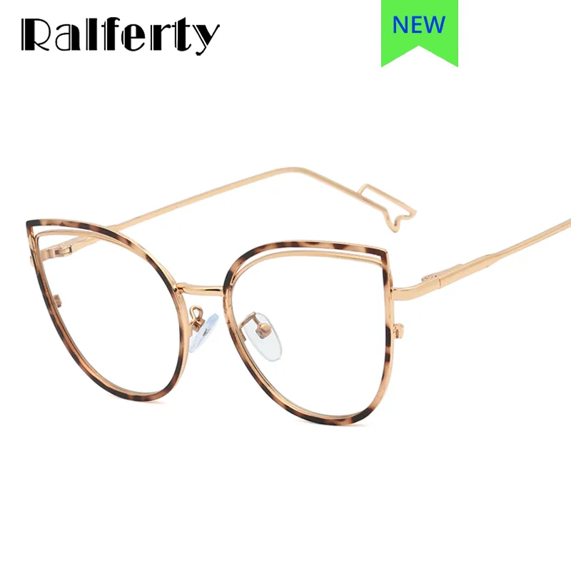 Ralferty Metallic Eyeglass Frame Women Computer Anti Blue Light Glasses