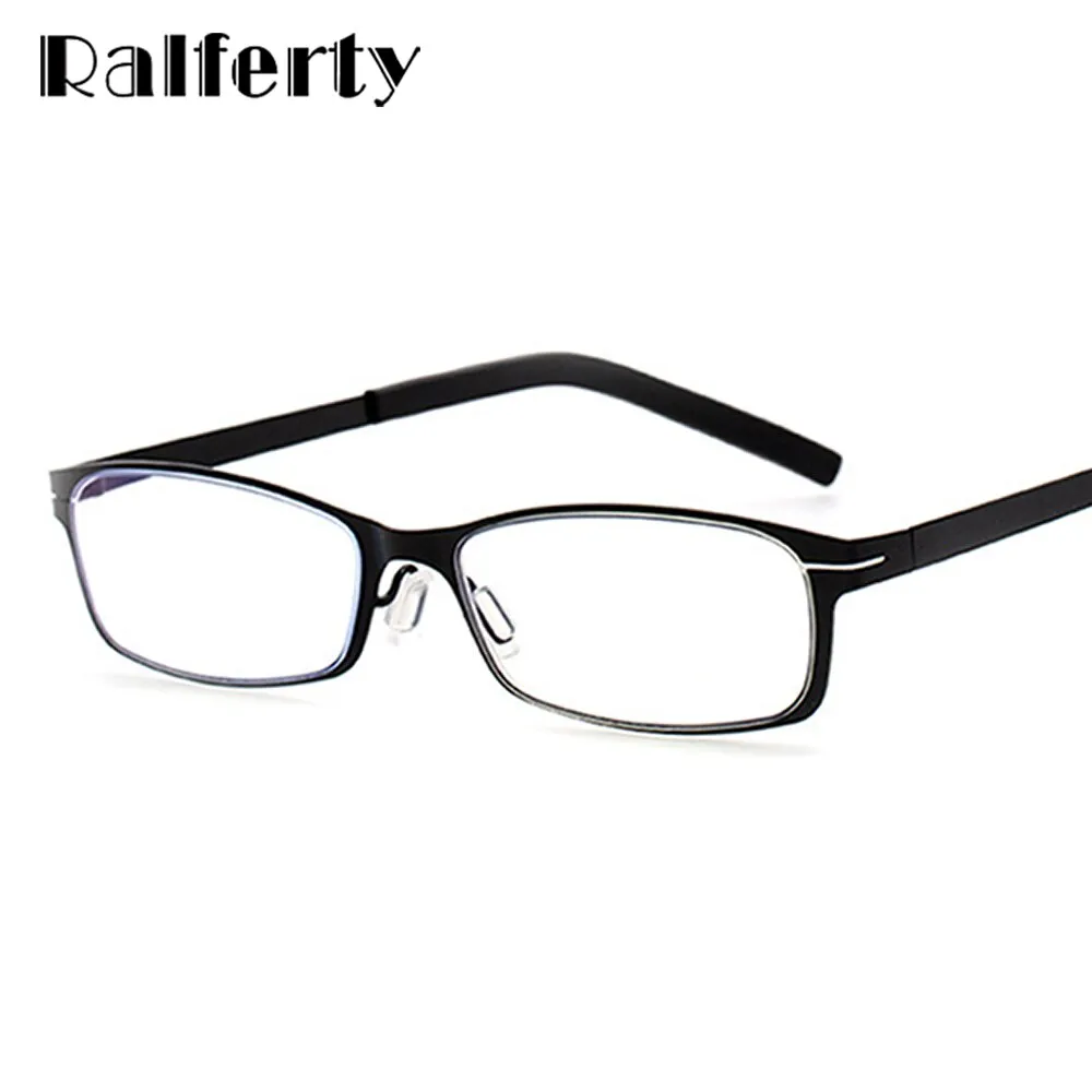 Ralferty Unisex Full Rim Rectangle Alloy Hyperopic Reading Glasses D1331