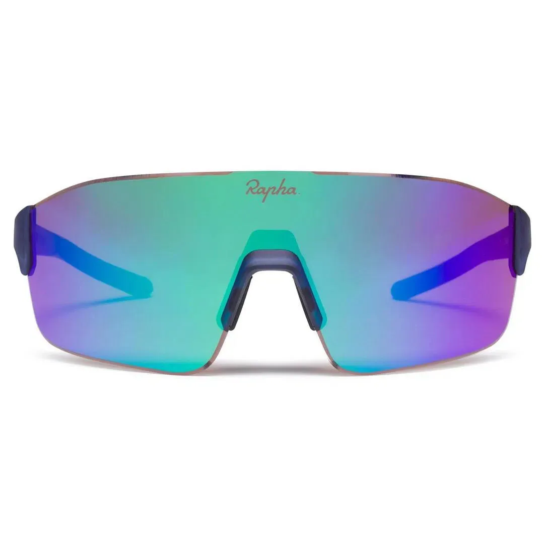 RAPHA Pro Team Frameless Glasses - NVY Navy/Purple Green Lens