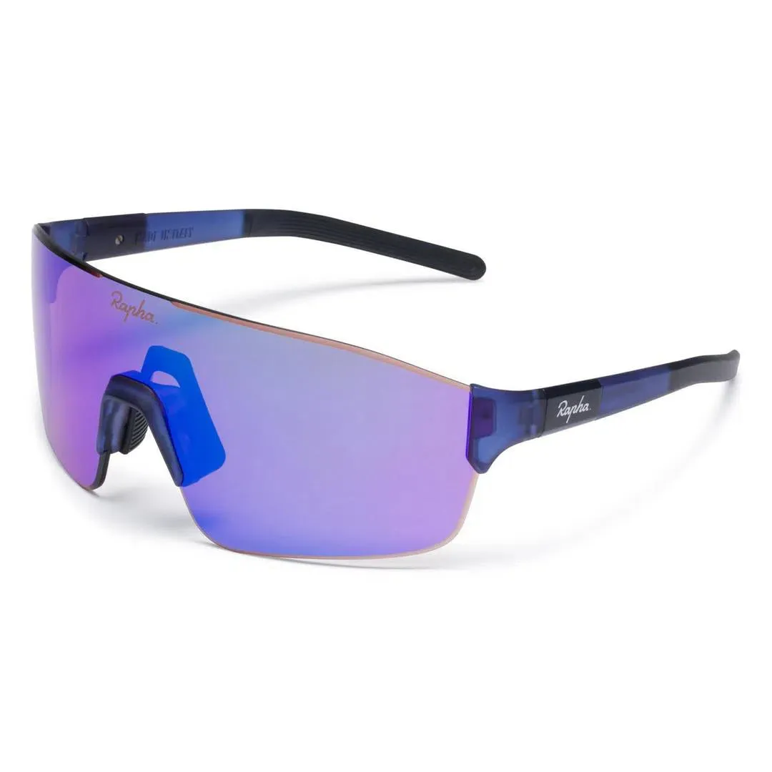 RAPHA Pro Team Frameless Glasses - NVY Navy/Purple Green Lens