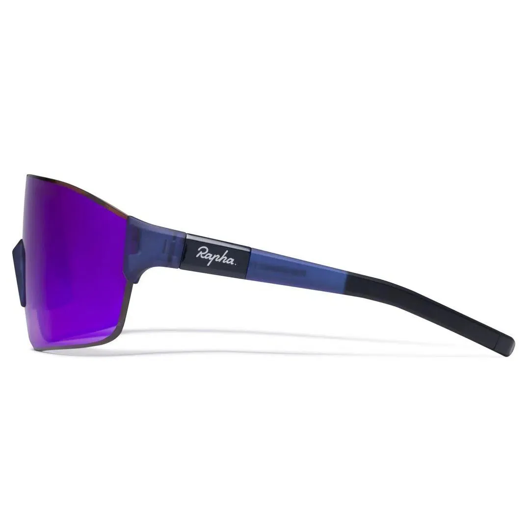 RAPHA Pro Team Frameless Glasses - NVY Navy/Purple Green Lens