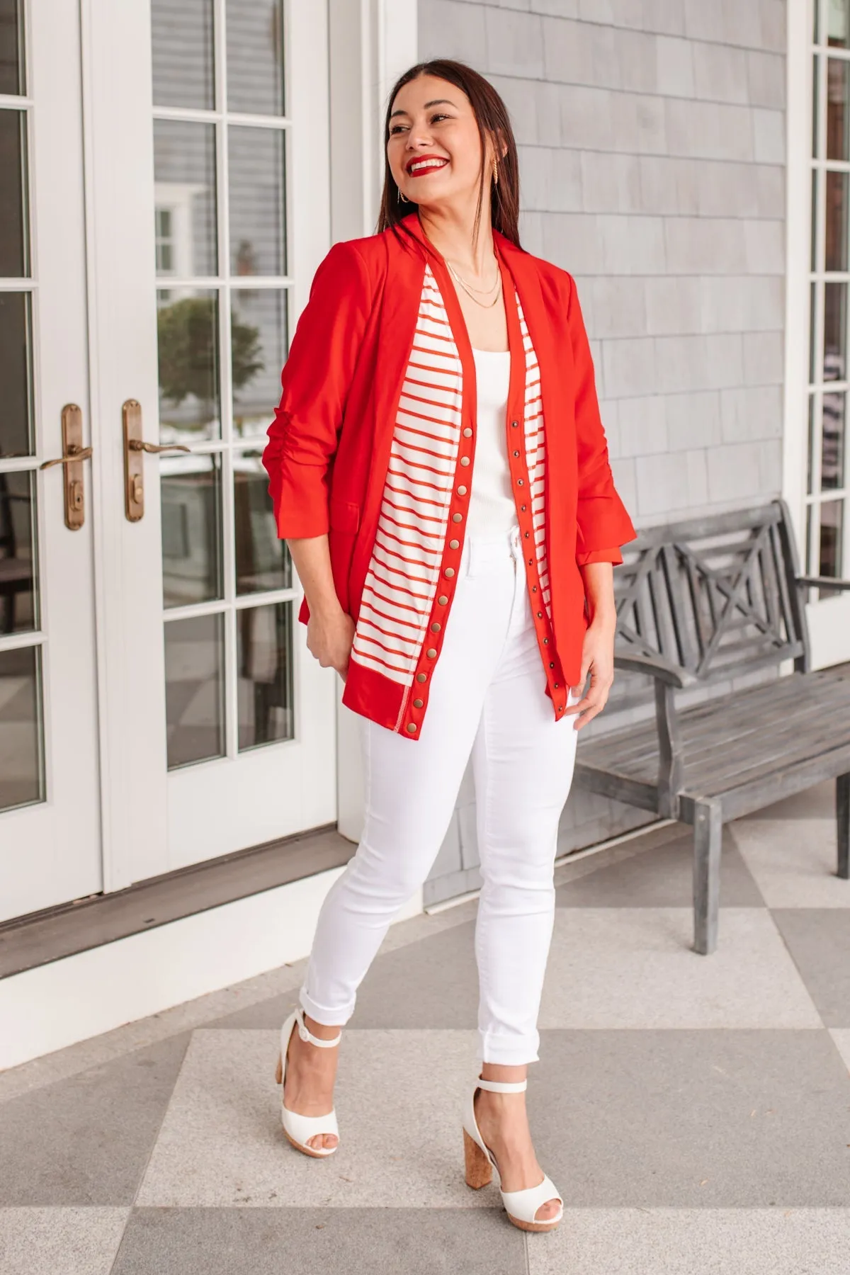 Ready for Takeoff Blazer in Red