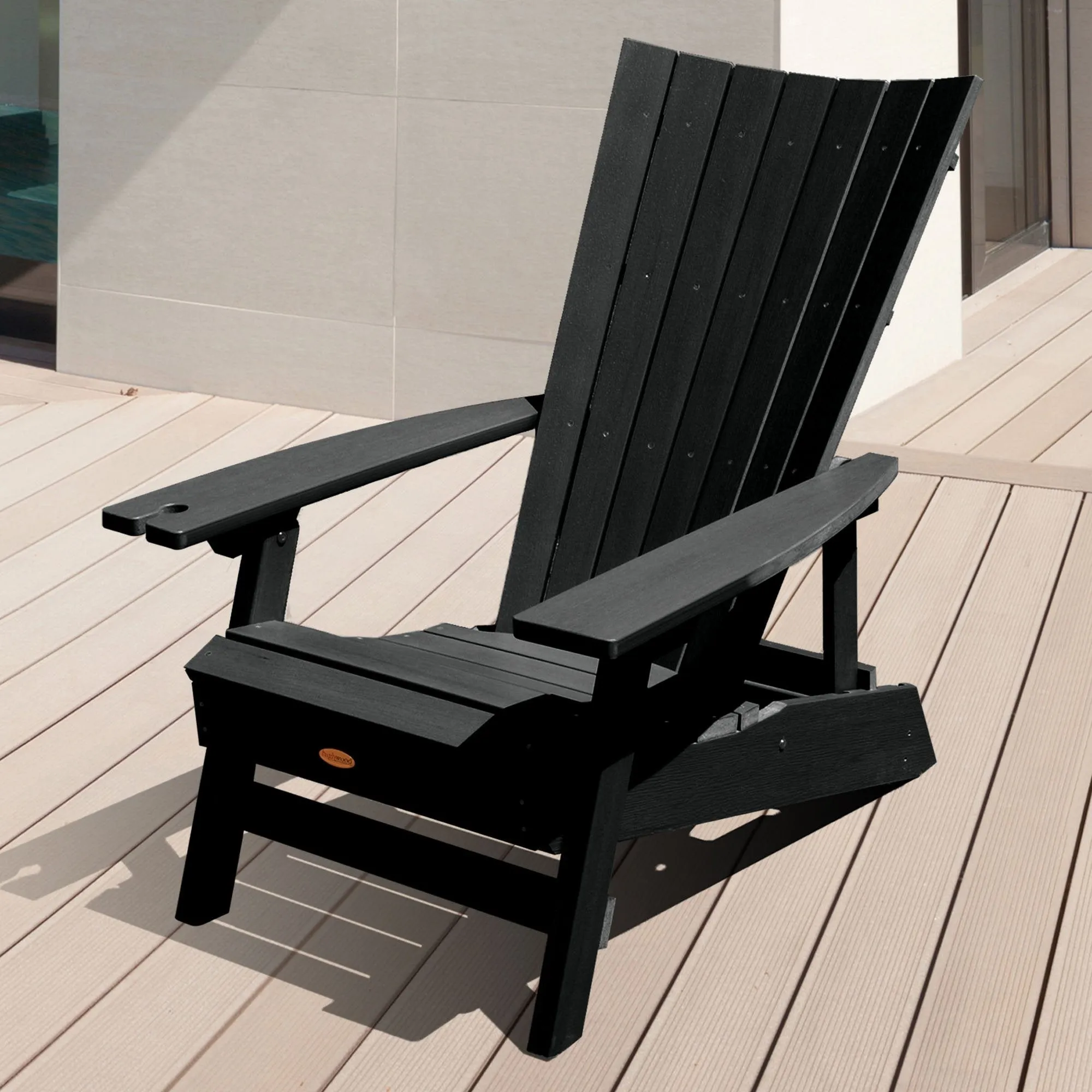 Refurbished Manhattan Beach Adirondack Chair with Wine Glass Holder