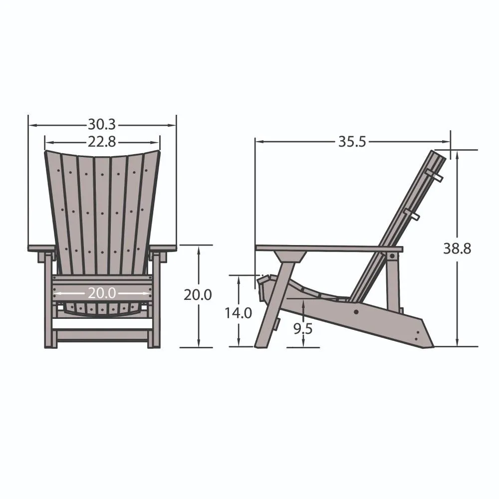 Refurbished Manhattan Beach Adirondack Chair with Wine Glass Holder