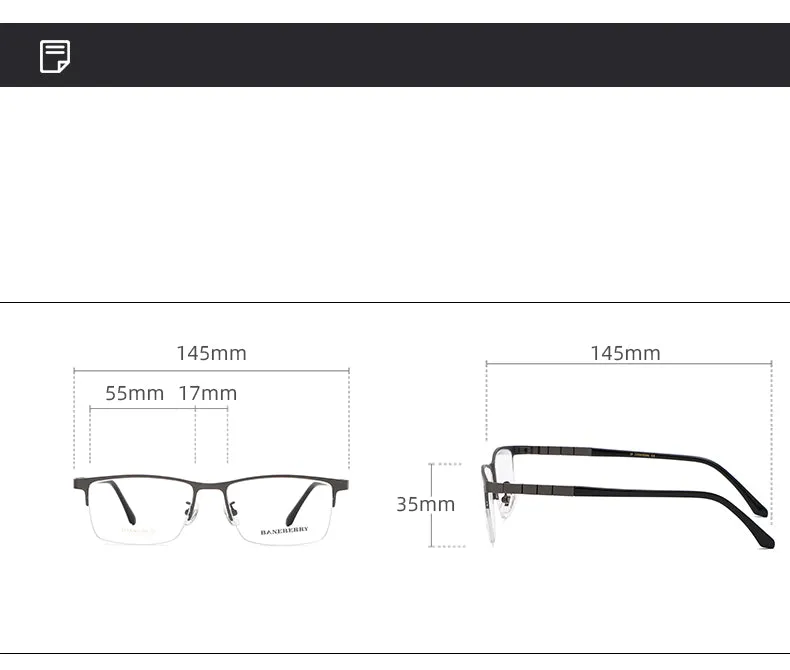 Reven Jate Unisex Semi Rim Square Titanium Frame Eyeglasses  71137