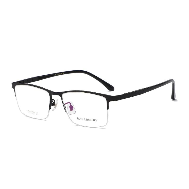 Reven Jate Unisex Semi Rim Square Titanium Frame Eyeglasses  71137