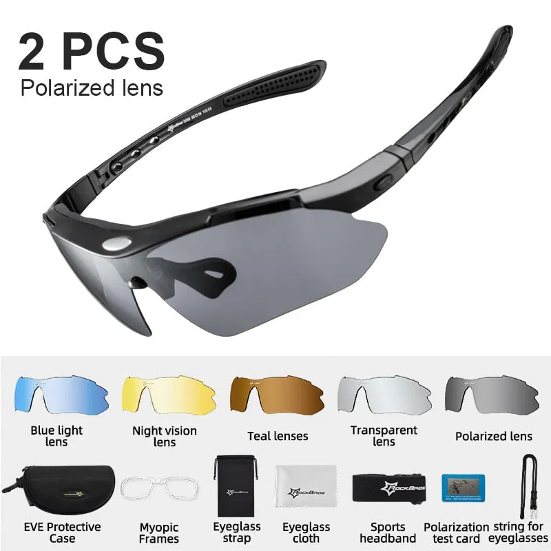 Rockbros Unisex Full Rim Rectangle Acetate Polarized Cycling Sunglasses 1000