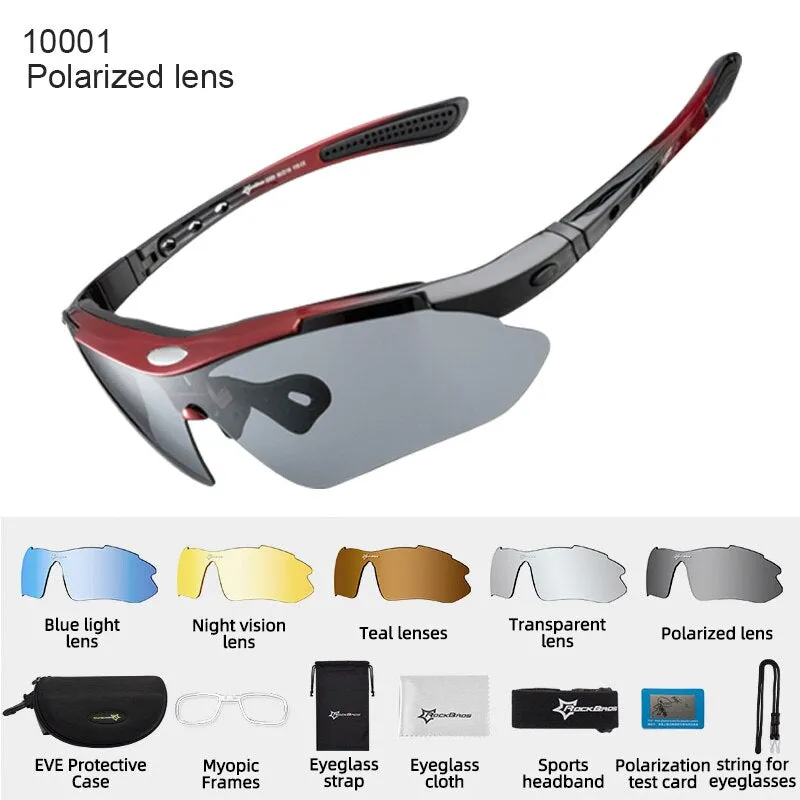 Rockbros Unisex Full Rim Rectangle Acetate Polarized Cycling Sunglasses 1000