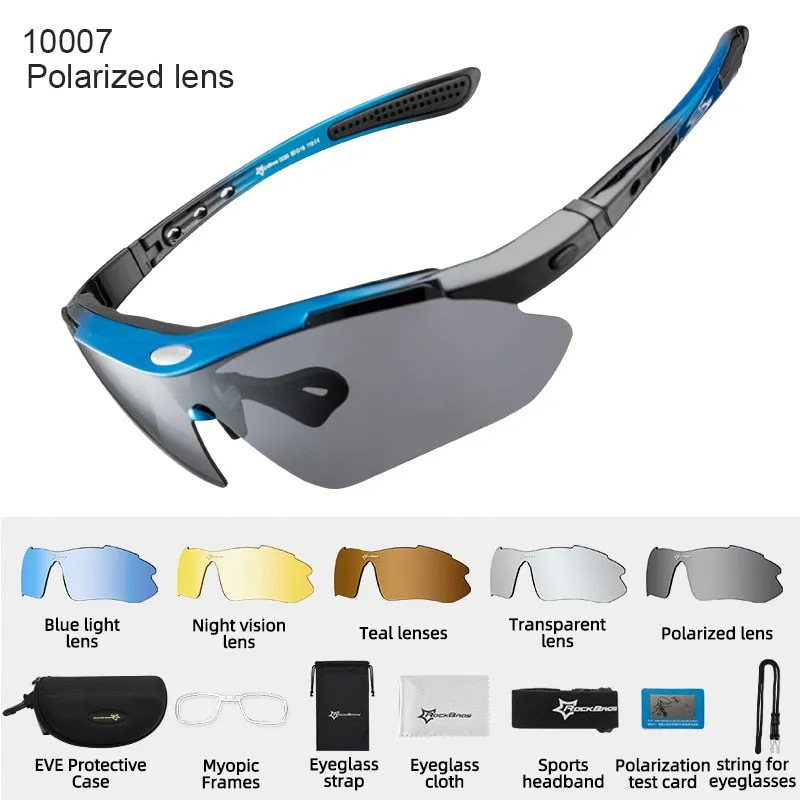 Rockbros Unisex Full Rim Rectangle Acetate Polarized Cycling Sunglasses 1000