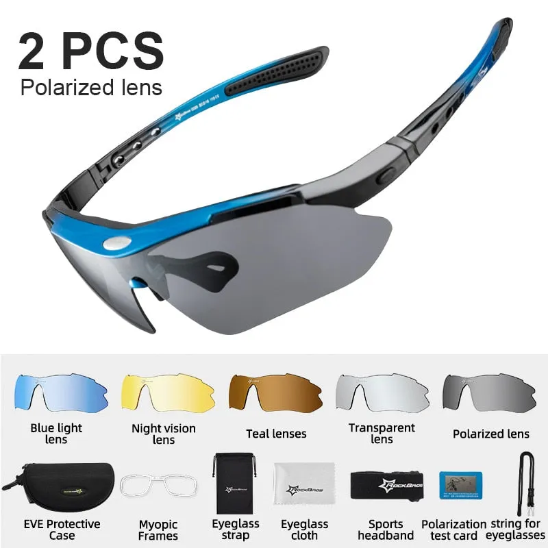 Rockbros Unisex Full Rim Rectangle Acetate Polarized Cycling Sunglasses 1000