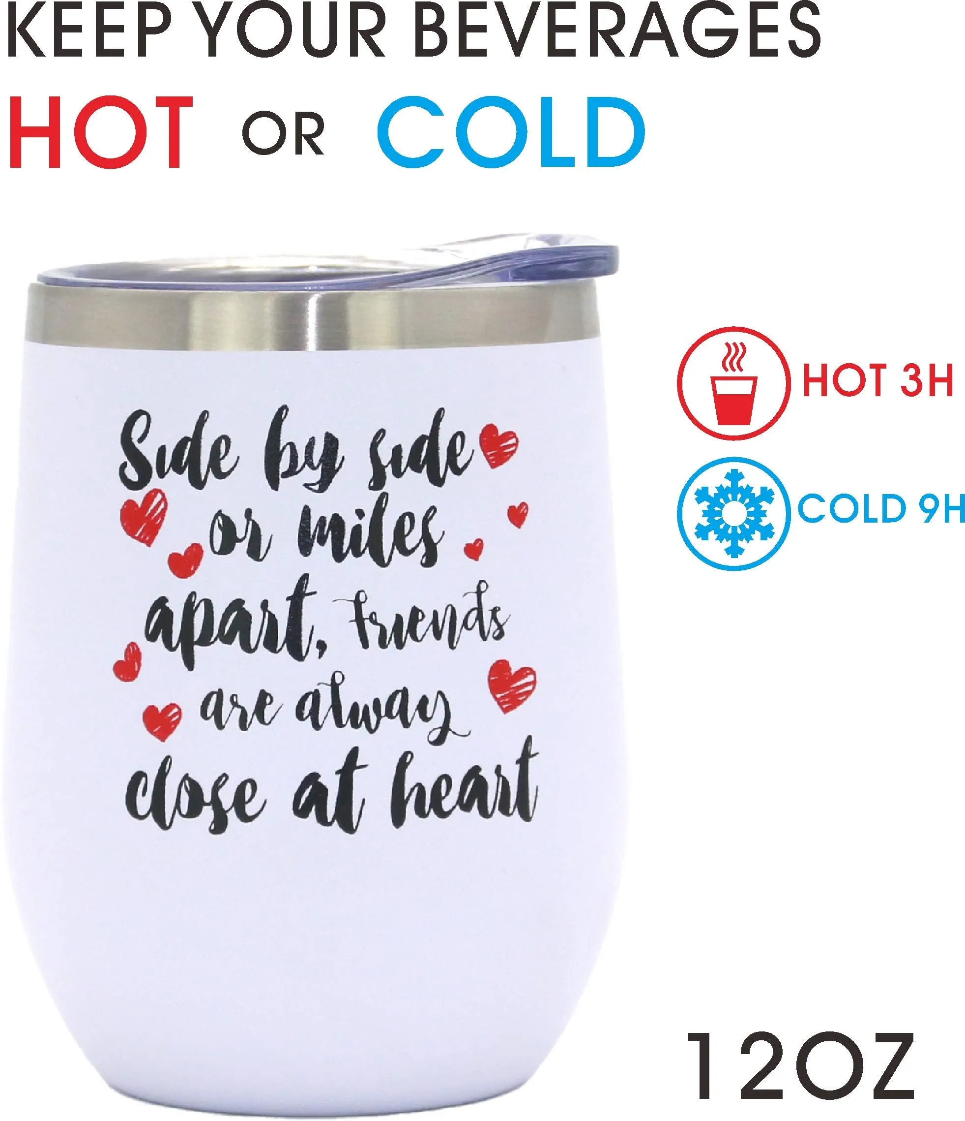 Side by Side Gifts, Side by Side Friends Tumbler Cup, Side by Side or Miles Apart Best