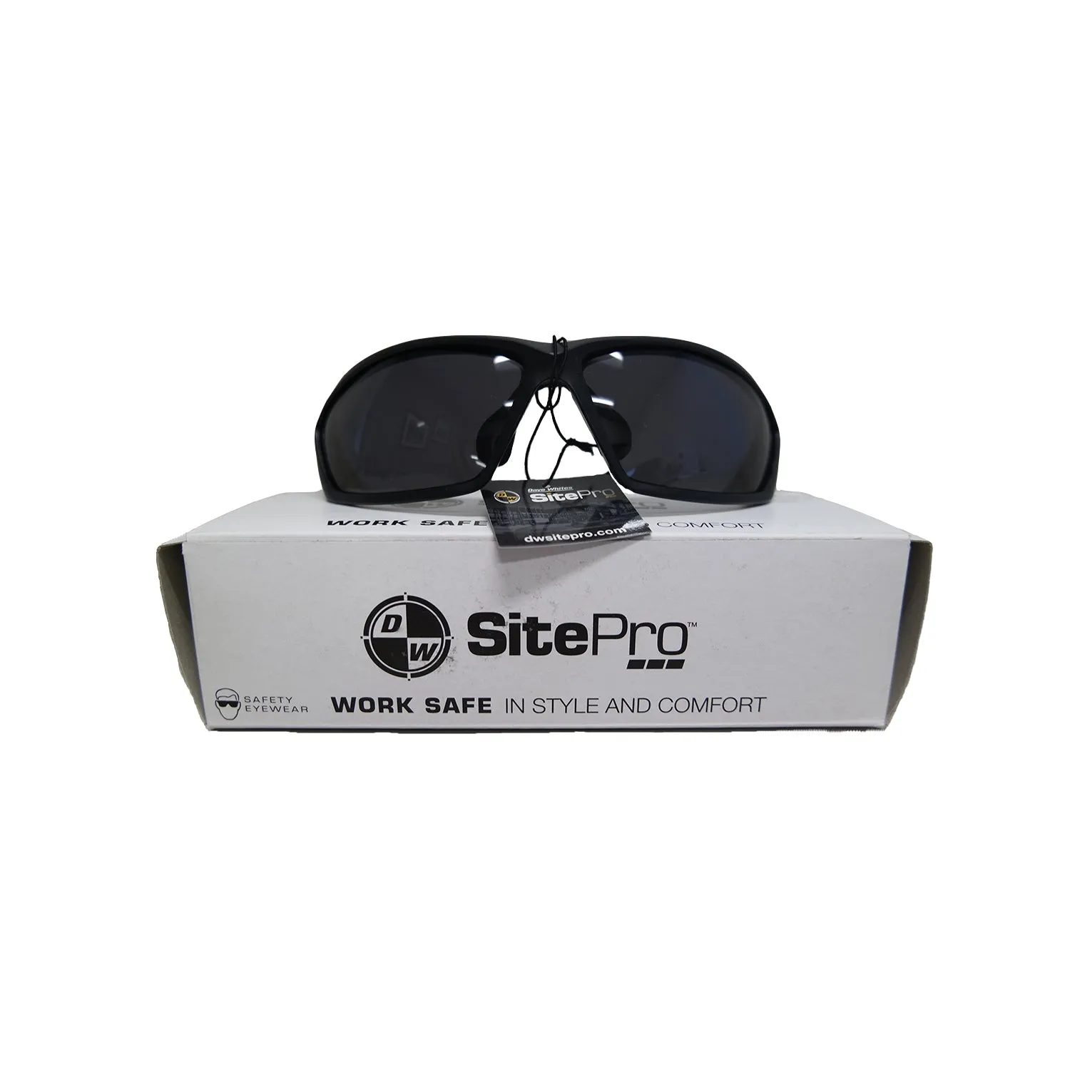 SitePro Safety Glasses, Polarized, Black frame with yellow accents