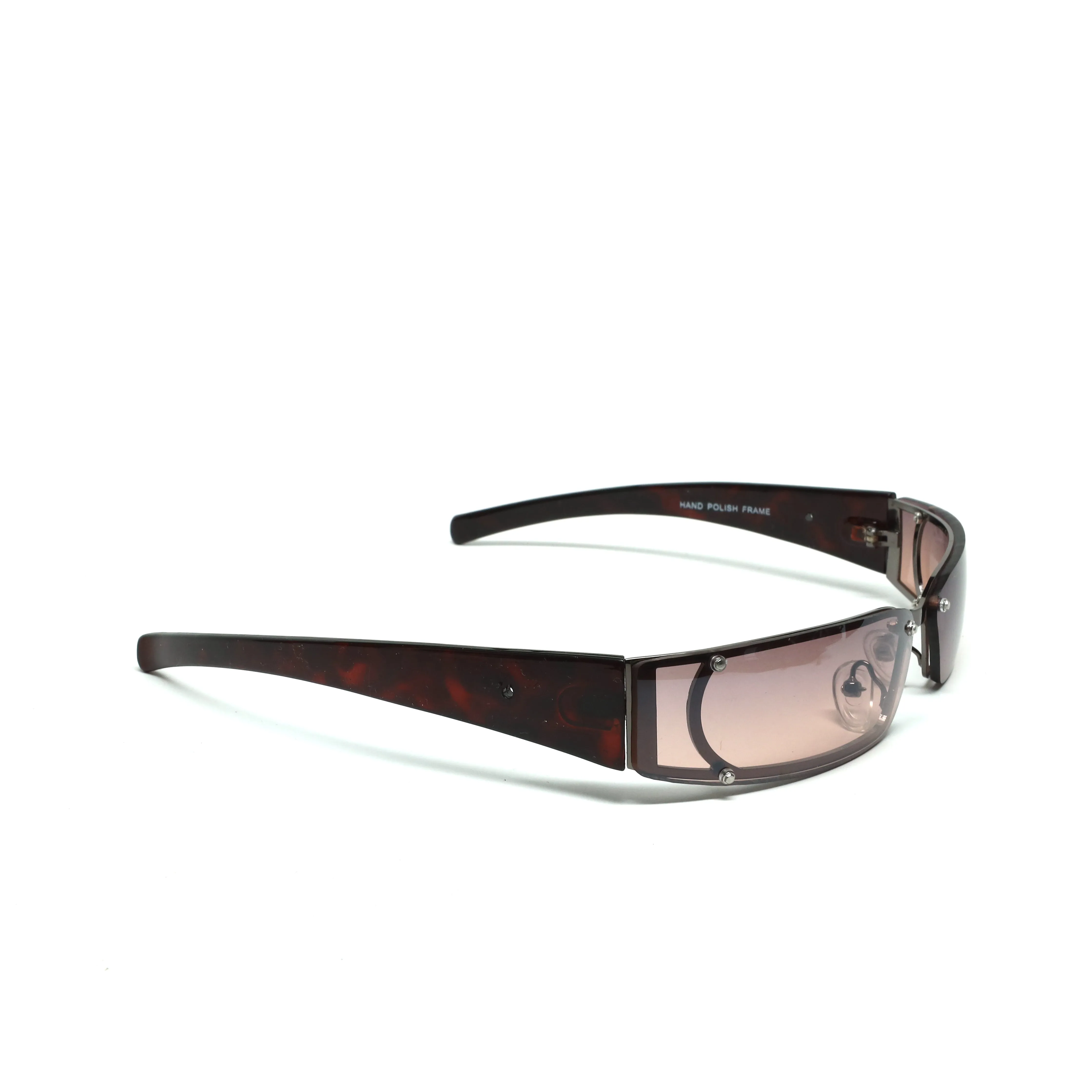 //Style 03// X-Static 1999 Slim Wraparound Rectangle Sunglasses - Crimson