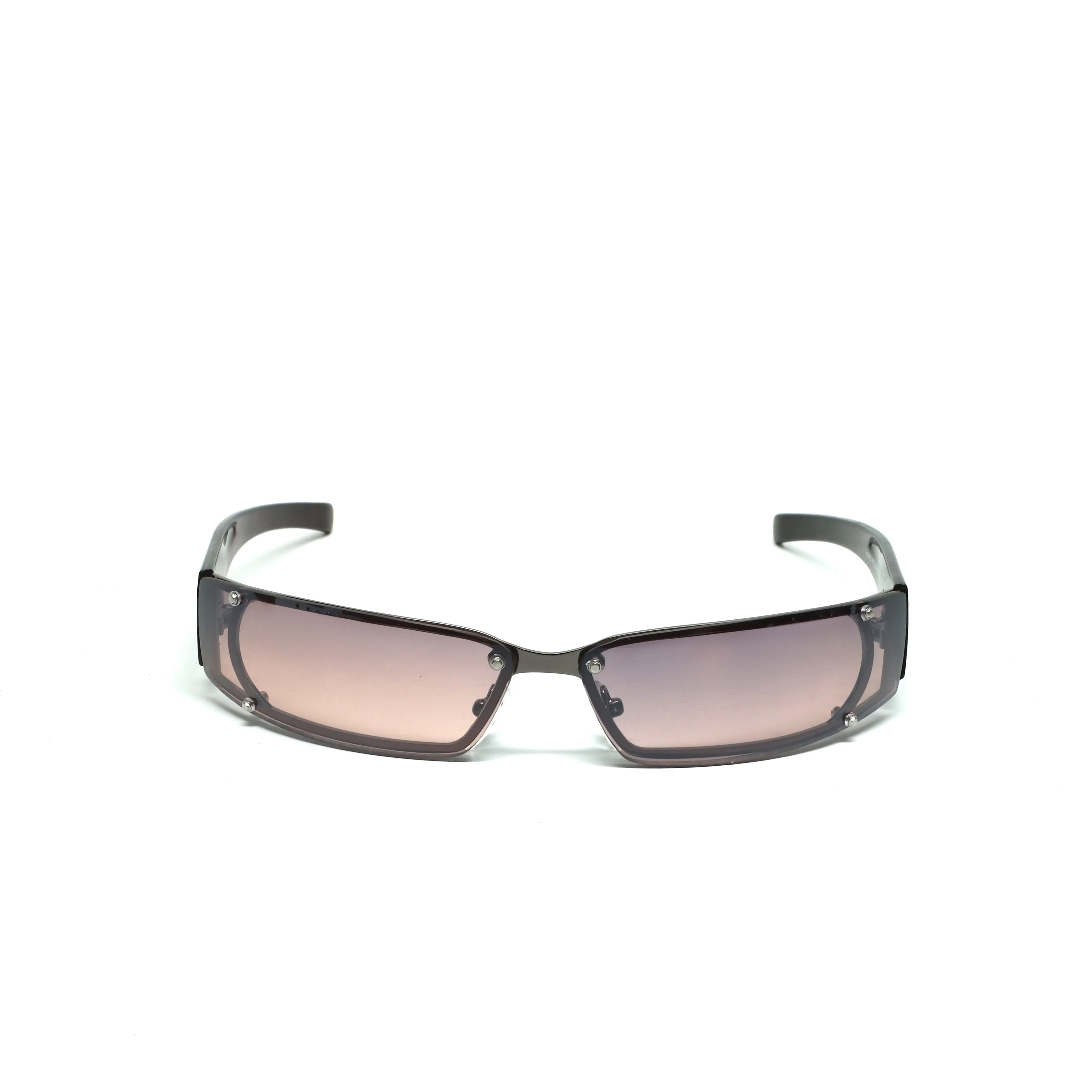 //Style 03// X-Static 1999 Slim Wraparound Rectangle Sunglasses - Crimson