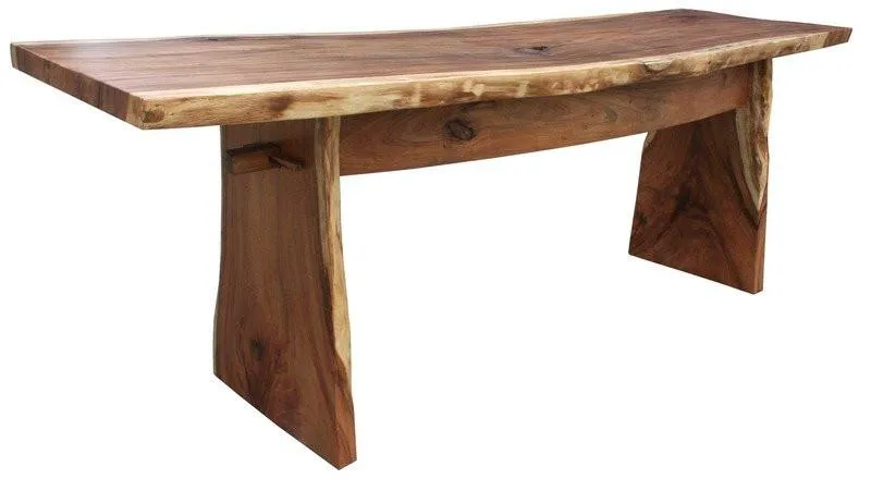 Suar Live Edge Slab Freestanding Bar with Shelf, 98 Inch (choice of table tops)