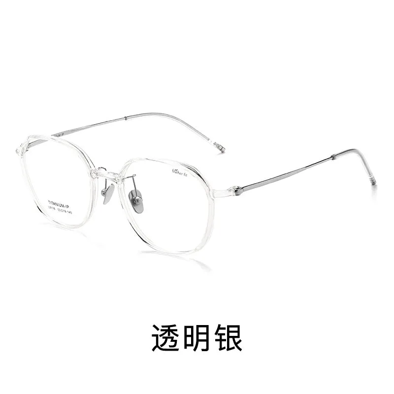 Ultra-light 7.1g Oval Titanium  Frame Progessive Photochromic Reading Glasses