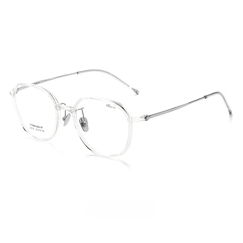 Ultra-light 7.1g Oval Titanium  Frame Progessive Photochromic Reading Glasses