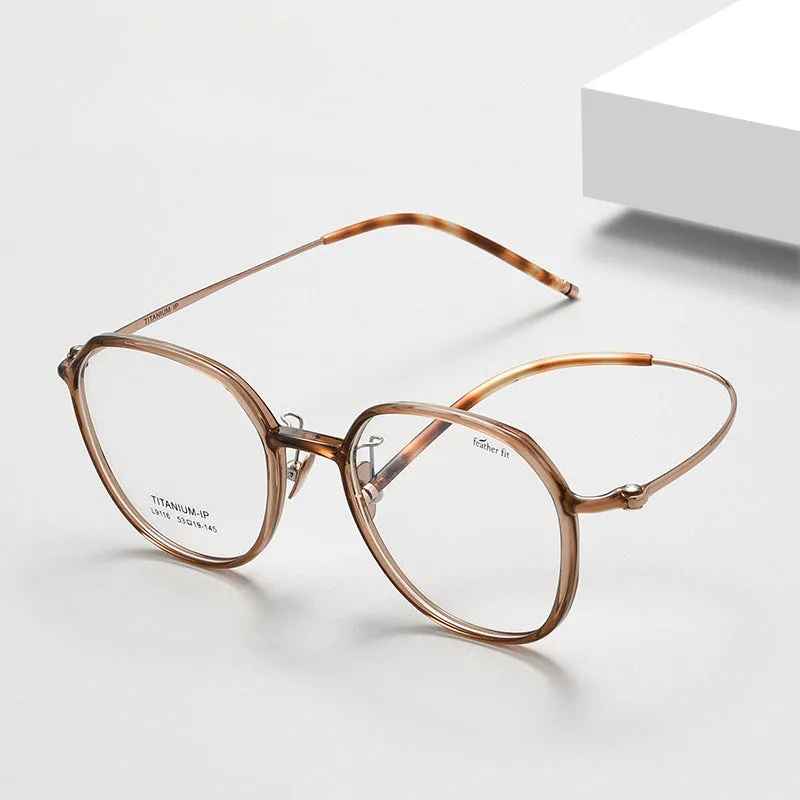 Ultra-light 7.1g Oval Titanium  Frame Progessive Photochromic Reading Glasses