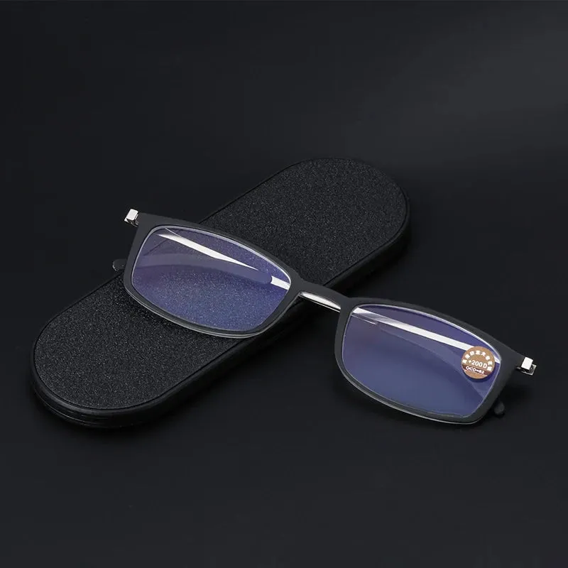 Ultra-thin Portable HD Anti-fatigue TR90 Light Design Anti-blue Light Magnifying Reading Glasses