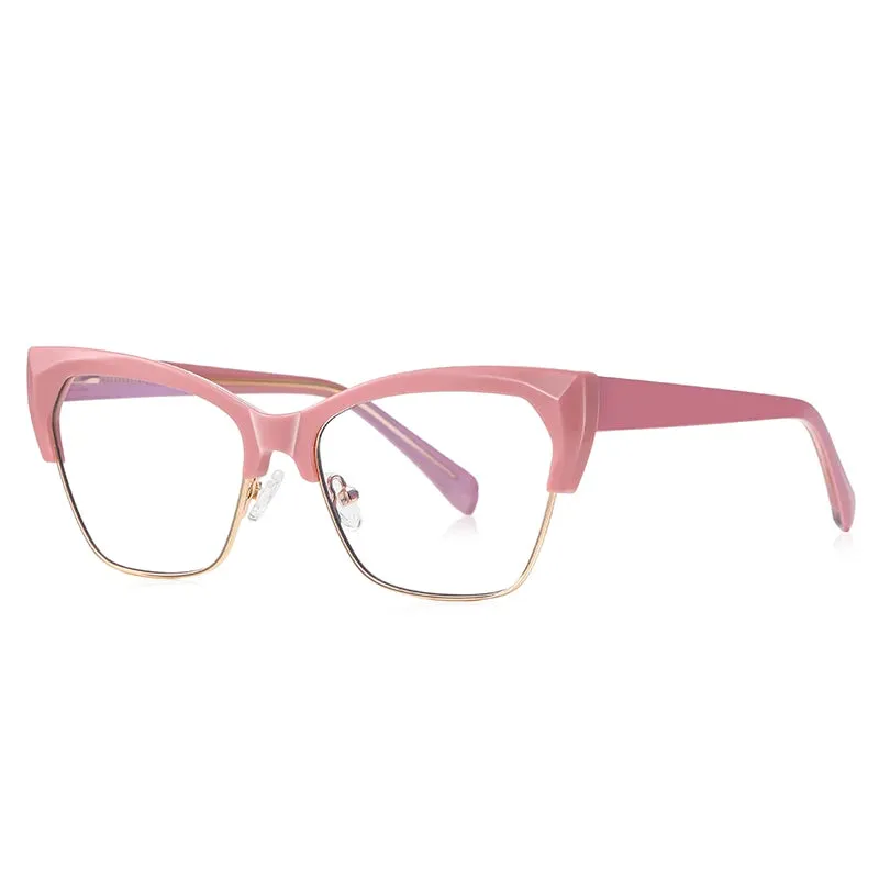 Vicky Women's Full Rim Butterfly Tr 90 Alloy Reading Glasses 2180