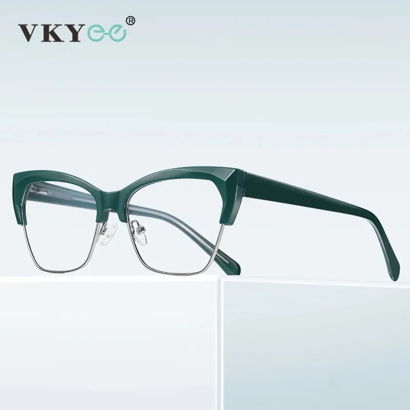 Vicky Women's Full Rim Butterfly Tr 90 Alloy Reading Glasses 2180