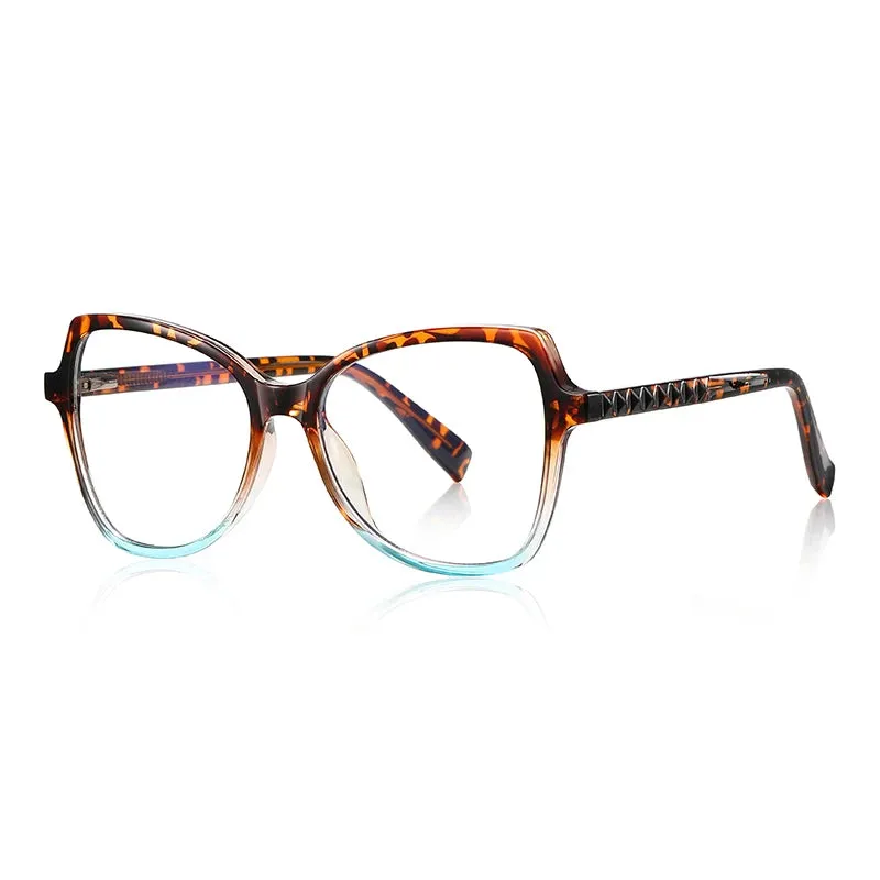 Vicky Womens Full Rim Cat Eye Square Plastic Reading Glasses 2137