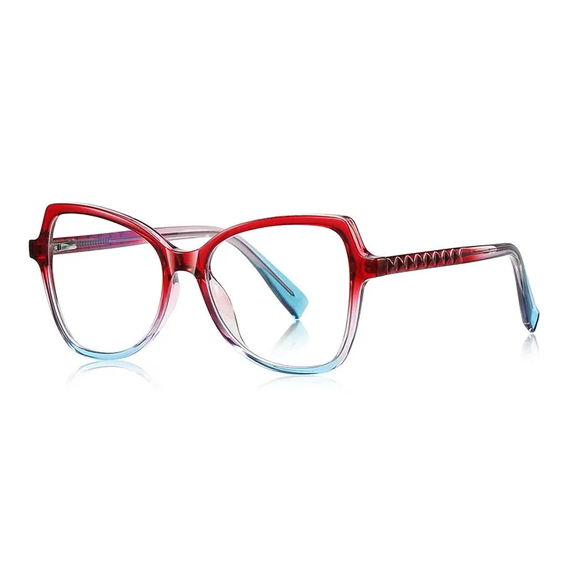 Vicky Womens Full Rim Cat Eye Square Plastic Reading Glasses 2137