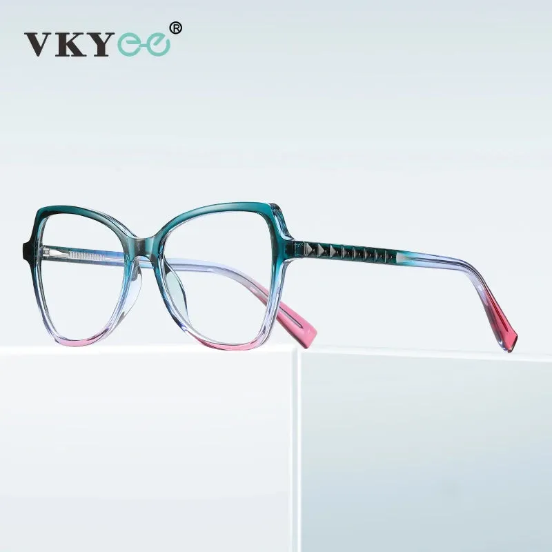 Vicky Womens Full Rim Cat Eye Square Plastic Reading Glasses 2137