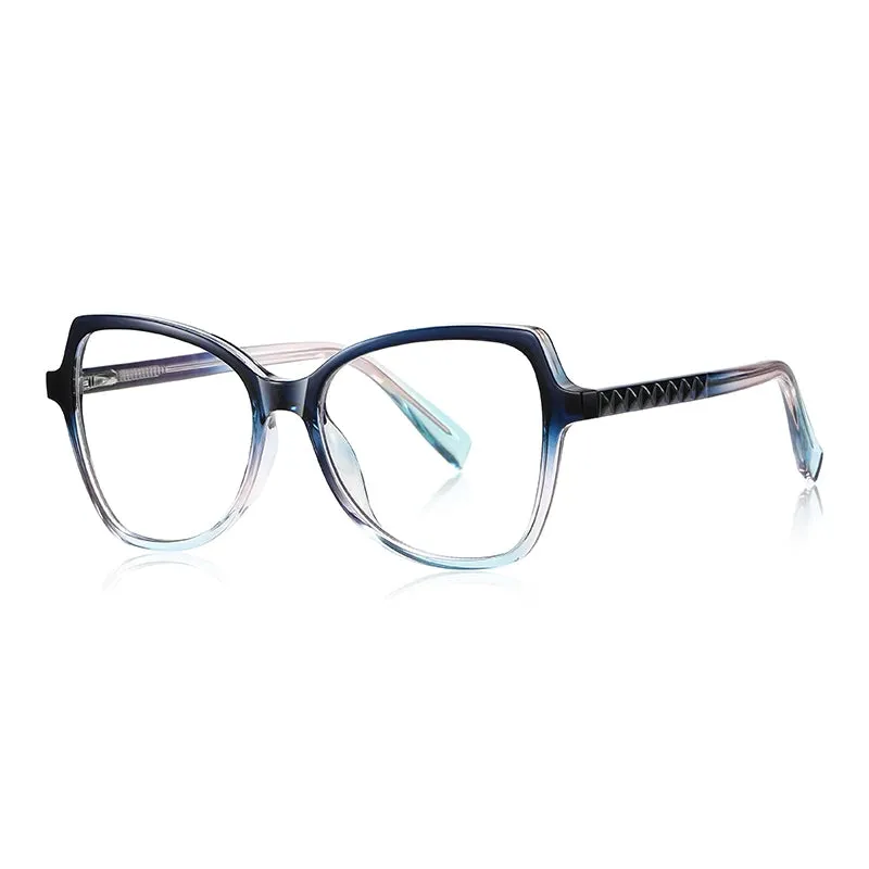 Vicky Womens Full Rim Cat Eye Square Plastic Reading Glasses 2137