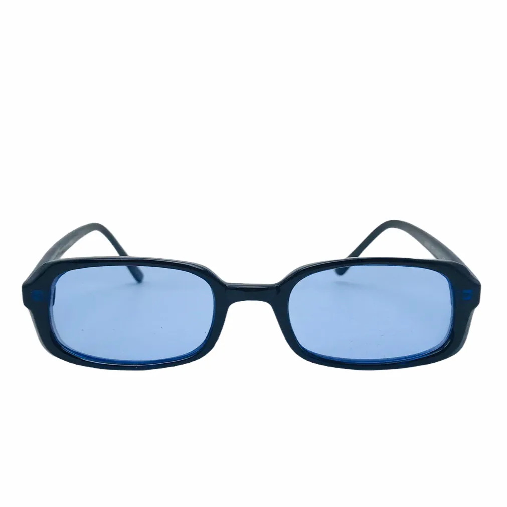 Vintage Small Size Y2k Neo Deadstock Rectangle Sunglasses - Blue