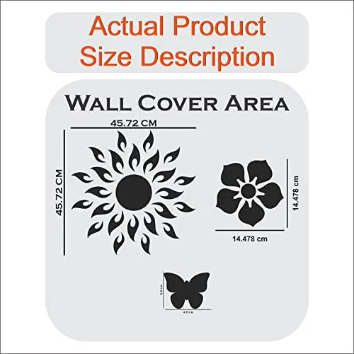 wakai visual Sun 8 Flower Silver 20 Butterfly Wall Mirrors|Acrylic Stickers|Mirrors|Wall Mirror Stickers|Stickers for Wall|Sticker Mirror|Mirror for Wall|Mirror Stickers.(W-56)