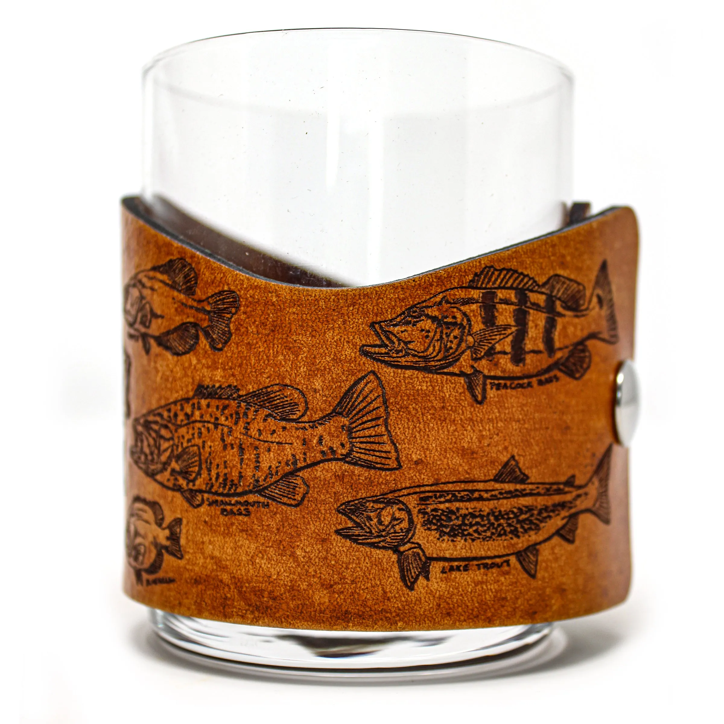 Whiskey Glass Leather Wrap - Fresh & Salt Trophy Set