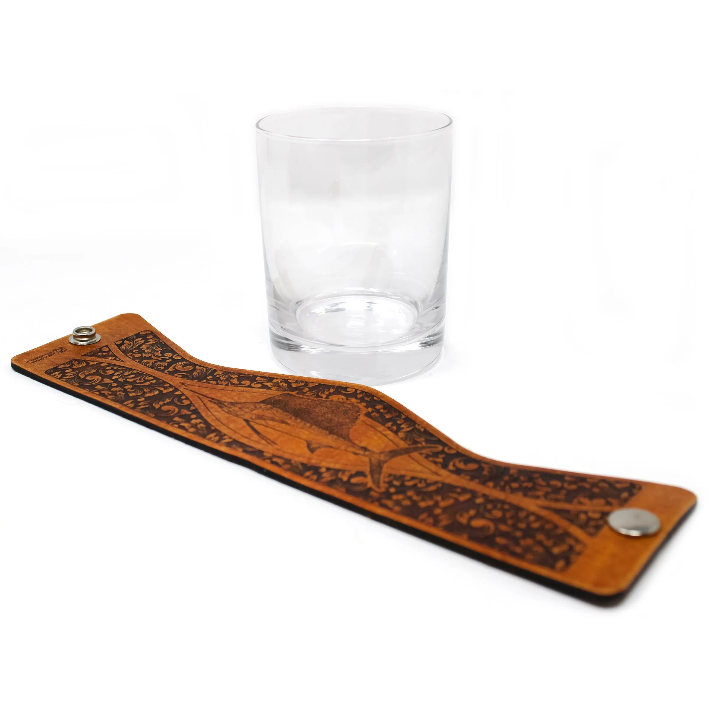 Whiskey Glass Leather Wrap - Offshore Rocks Glass Set