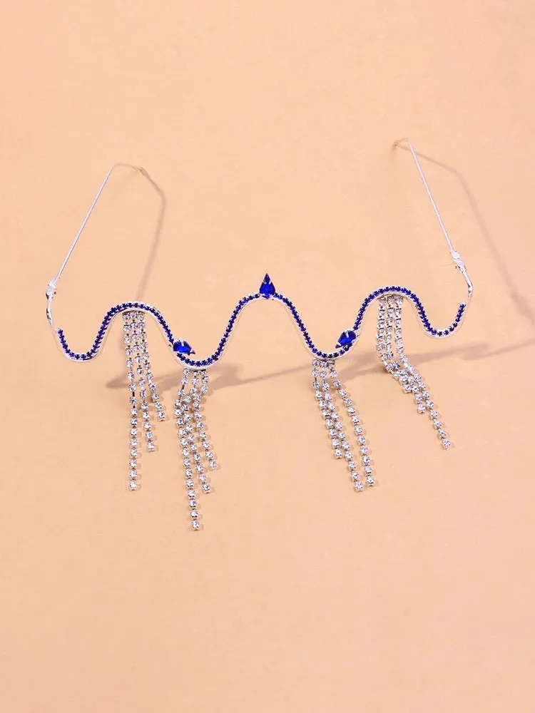 Women'S Luxury Rhinestone Tassel Eyeglass Frames