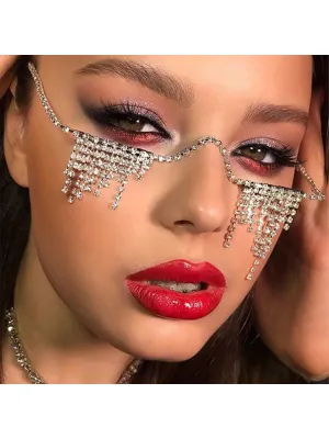 Women'S Luxury Rhinestone Tassel Eyeglass Frames