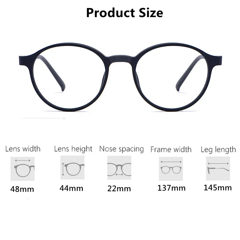 Yimaruil Men's Full Rim Round Rubber Titanium Anti-Blue Light Reading Glasses Y305