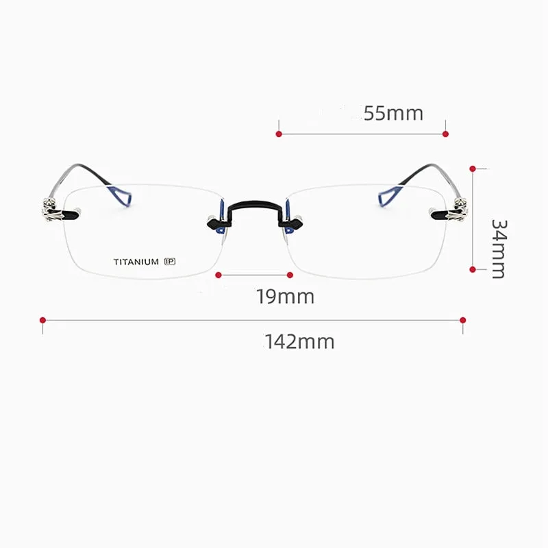 Yimaruili Men's Rimless Titanium Frame Eyeglasses WYB8808