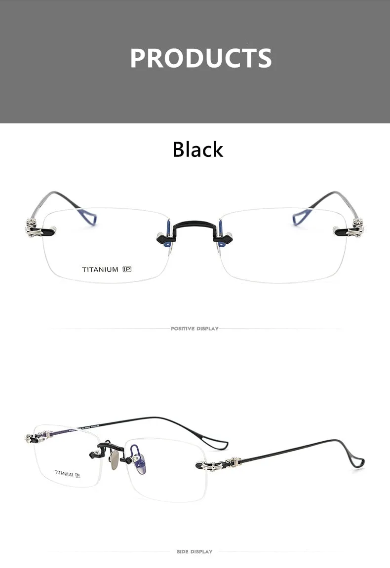 Yimaruili Men's Rimless Titanium Frame Eyeglasses WYB8808