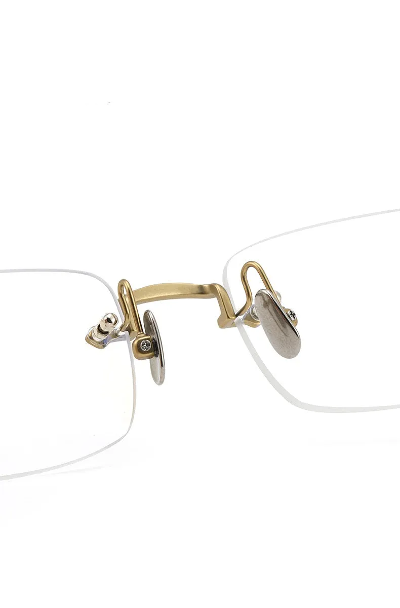 Yimaruili Men's Rimless Titanium Frame Eyeglasses WYB8808