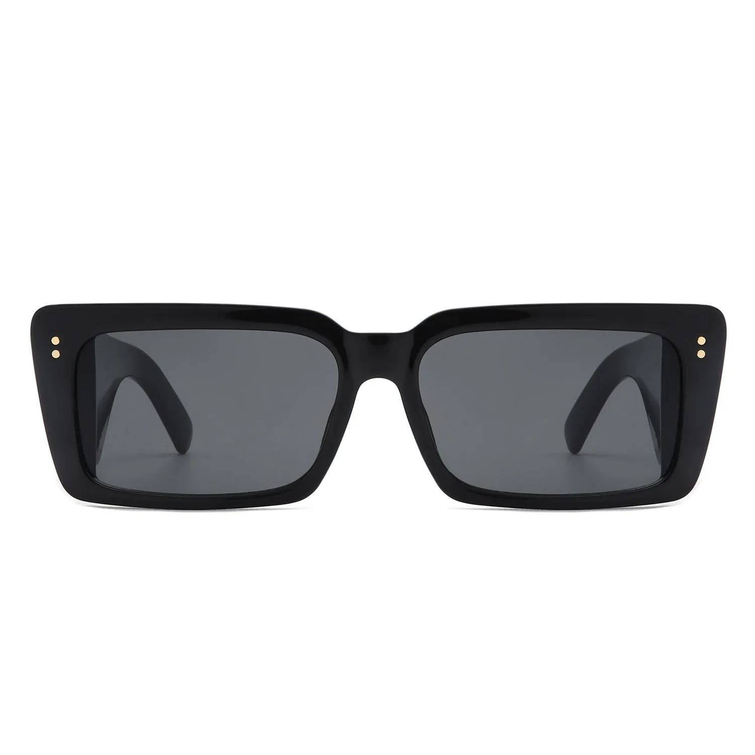 Yoplines - Retro Rectangle Square Flat Top Tinted Sunglasses