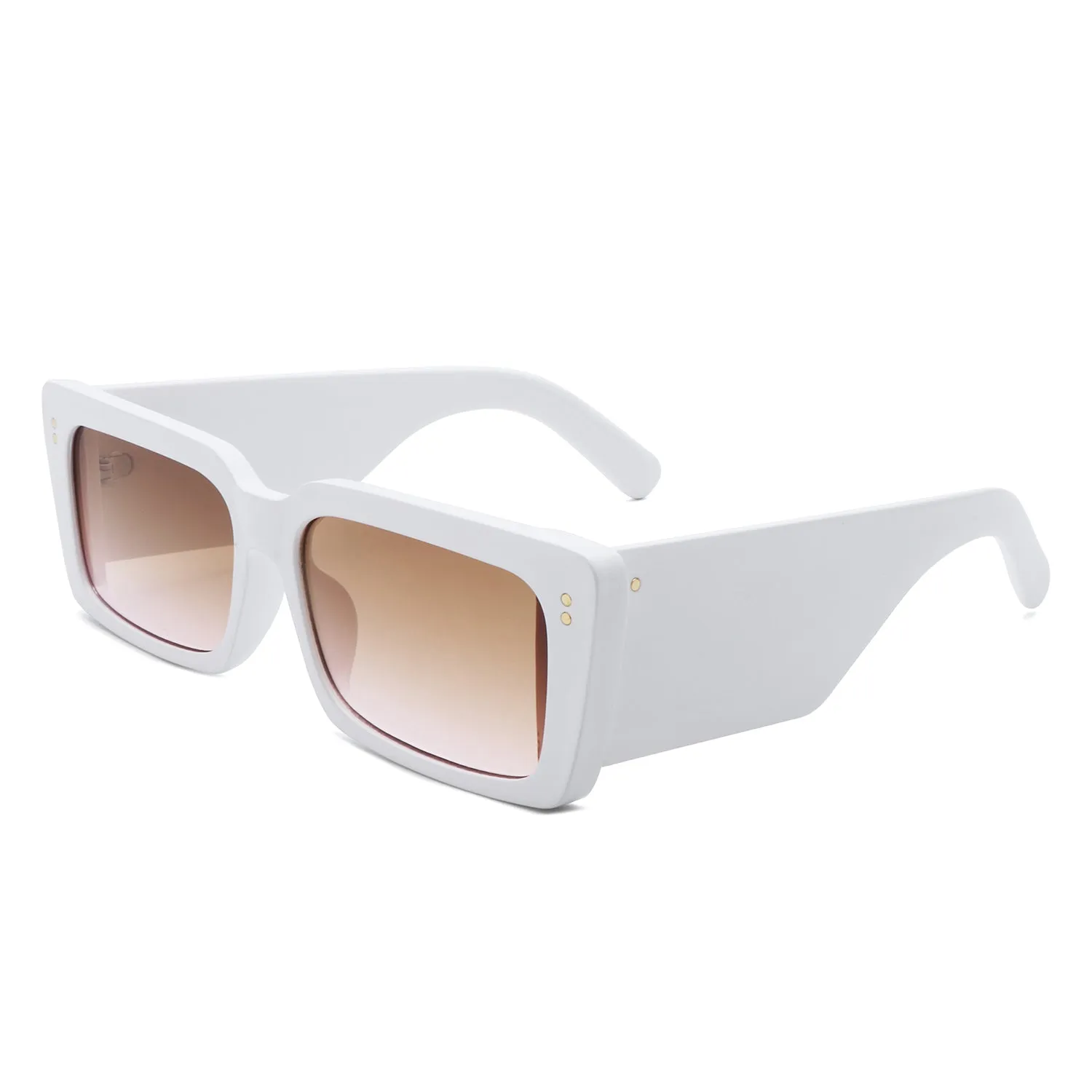 Yoplines - Retro Rectangle Square Flat Top Tinted Sunglasses