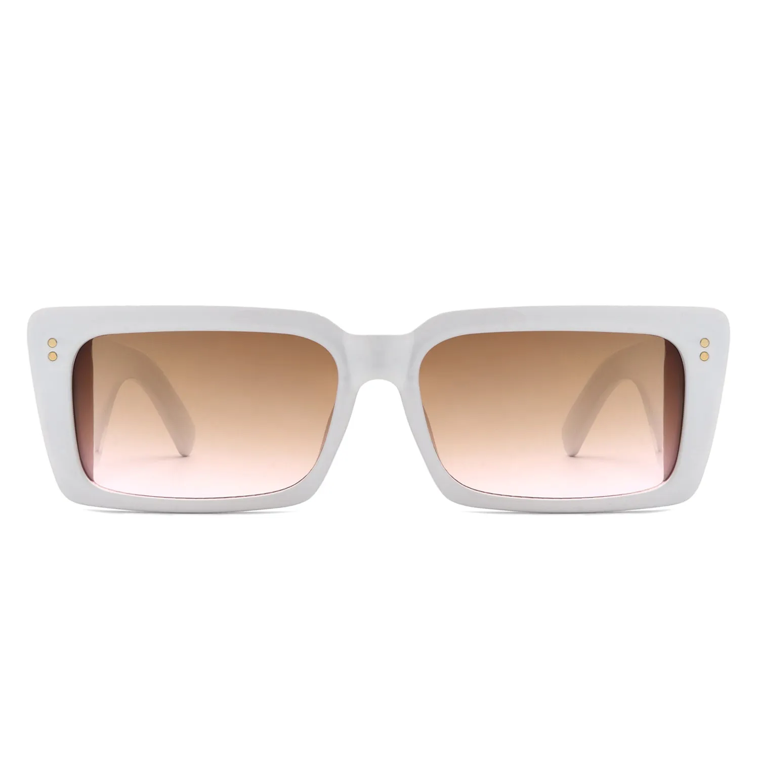 Yoplines - Retro Rectangle Square Flat Top Tinted Sunglasses