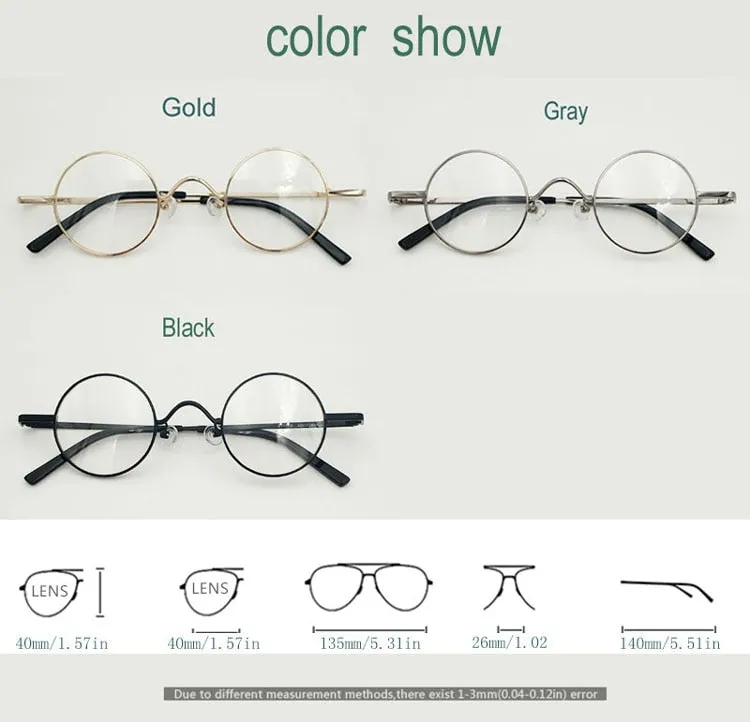 Yujo Unisex Full Rim Round Eyeglasses Alloy Eyeglasses 811008