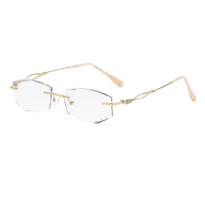 Zirosat 3305 Women's Eyeglasses Titanium Rimless Diamond Trimmed