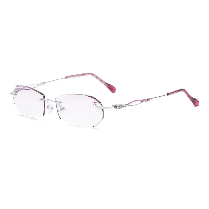 Zirosat 3305 Women's Eyeglasses Titanium Rimless Diamond Trimmed