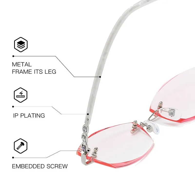 Zirosat 58075 Women's Eyeglasses Rimless Clear Eyewear Frame