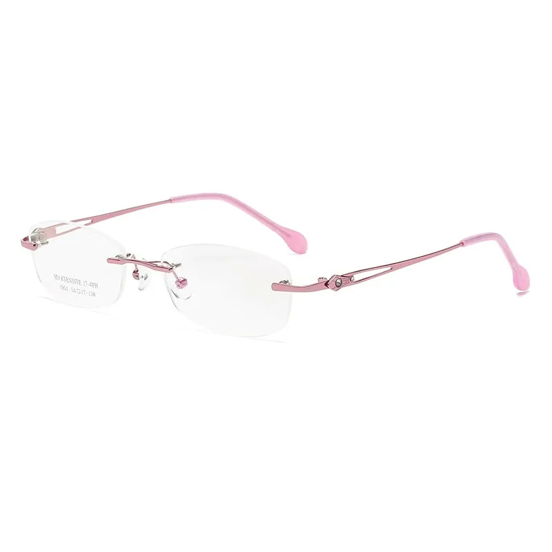 Zirosat 5901 Women's Eyeglasses Tint Lenses Diamond Cutting Rimless Titanium